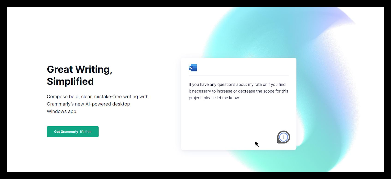Grammarly Hero section title landing page hunters digital